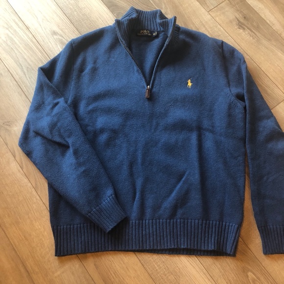 Mens Half Zip Polo Sweater 